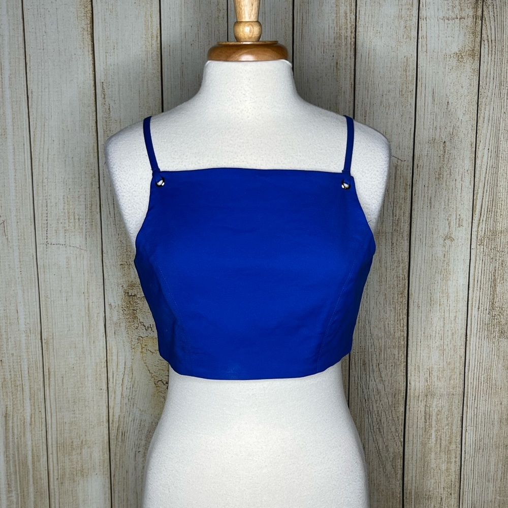 Superdown Blue Crop Top Large Revolve - image 1